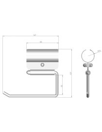 Držák toaletního papíru na madlo pro osoby se zdravotním postižením Ø 32, lesklá nerezová ocel