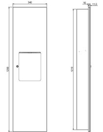 Vestavěná souprava Faneco HIT; Zásobník papírových utěrek ZZ 400 listů + skrytý koš 20 l