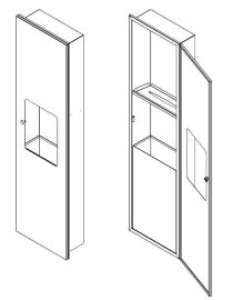 Vestavěná souprava Faneco HIT; Zásobník papírových utěrek ZZ 400 listů + skrytý koš 20 l