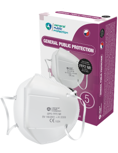 Respirátor GPP2 FFP2 NR (CE), 10 ks - BÍLÝ