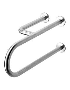 Pevné madlo pro osoby se zdravotním postižením, 3-podpěrné, levé, 550 mm, lesklá nerezová ocel