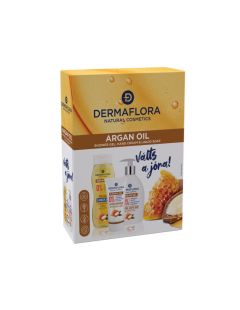 Dárková sada Dermaflora 0% (tekuté mýdlo + krém na ruce + sprchový gel) s arganovým olejem