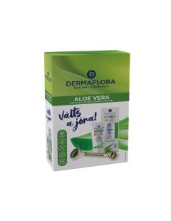 Dárková sada Dermaflora 0% (hydrogel + micelární peeling na obličej + masážní přístroj na obličej) s aloe vera