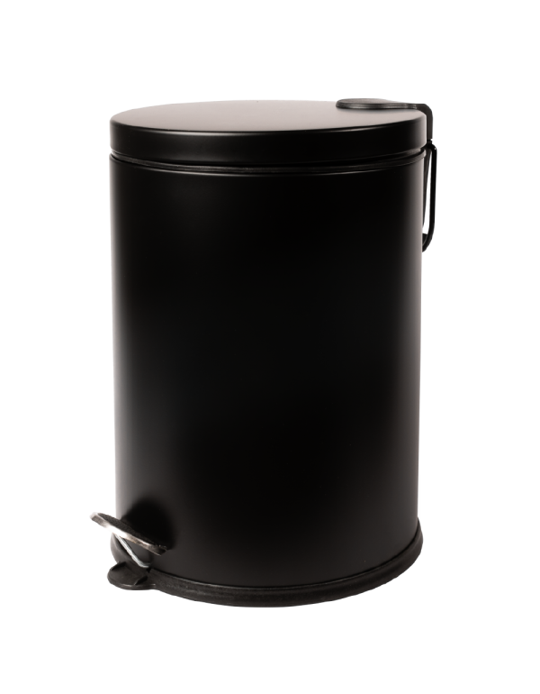 Černý ocelový koupelnový odpadkový koš, 30 l