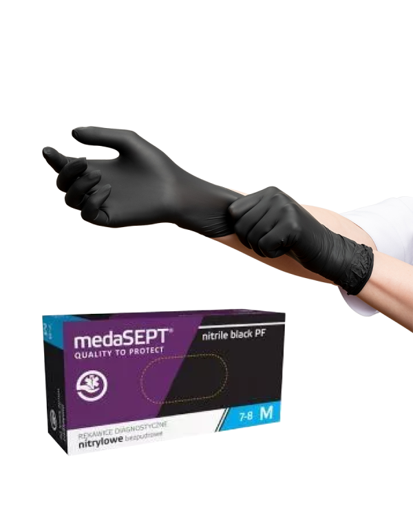 Rukavice medaSEPT® nitrile black PF, černé rukavice