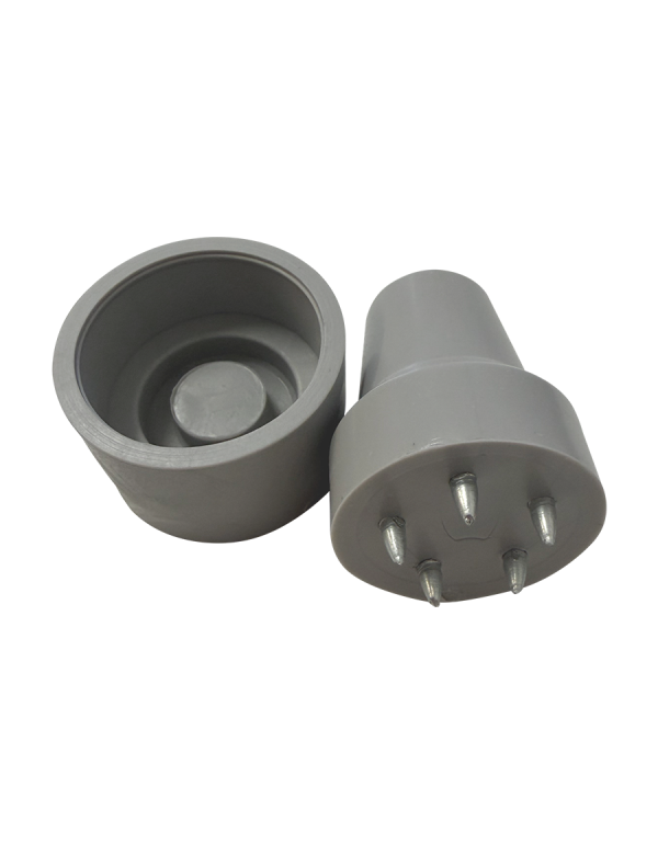 Protiskluzový zimní nástavec na berle s hroty, 18 mm šedý