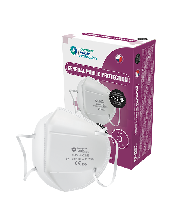 Respirátor GPP2 FFP2 NR (CE), 10 ks - BÍLÝ