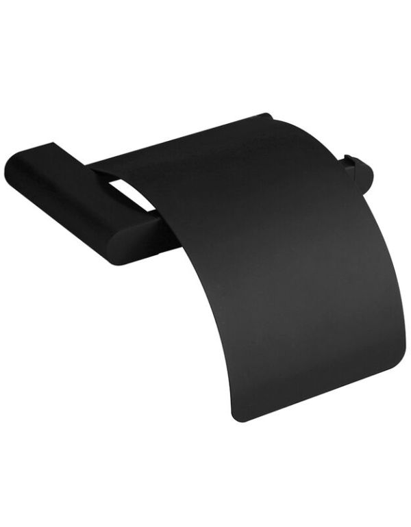 Držák na toaletní papír Sydney Black s výklopným víkem