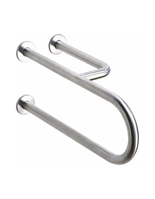 Pevné madlo pro osoby se zdravotním postižením, 3-podpěrné, pravé, 550 mm, lesklé