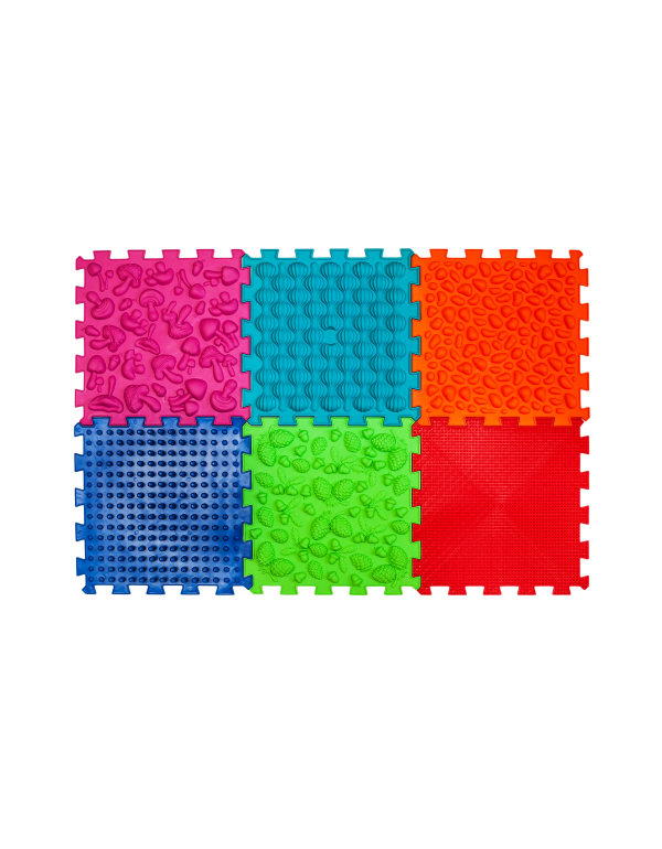 Masážní ortopedická podložka Puzzle Mix 6 prvků