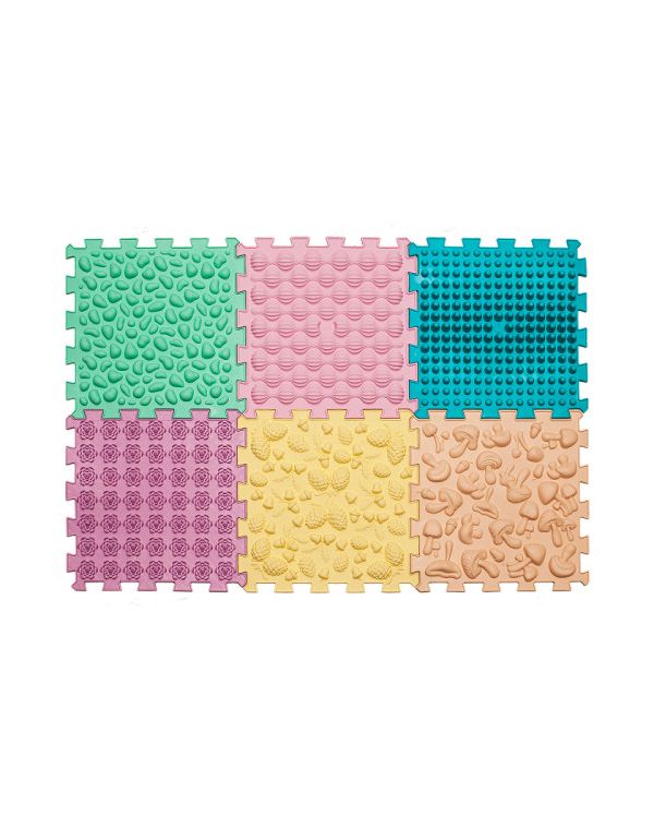 Masážní podložka Puzzle Mix Pastel 6 prvků