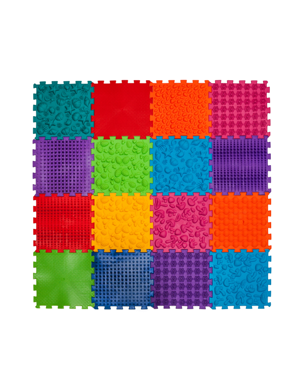 Senzomotorický masážní koberec Puzzle "Mega Mix" 16 prvků