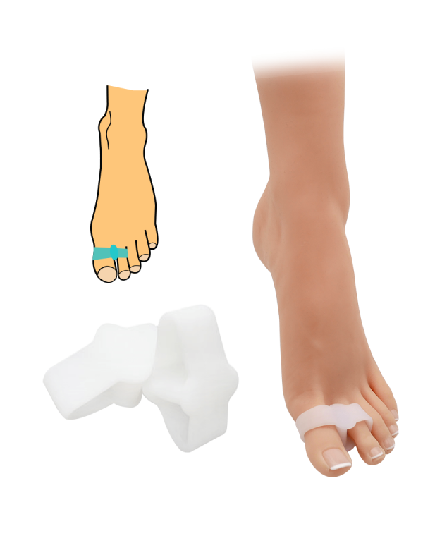 Korektor Hallux valgus s návlekem na prst a palec tělový - 2ks