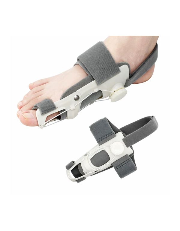Nastavitelná bandáž na hallux valgus s pružinovým mechanismem a gelovou výstelkou