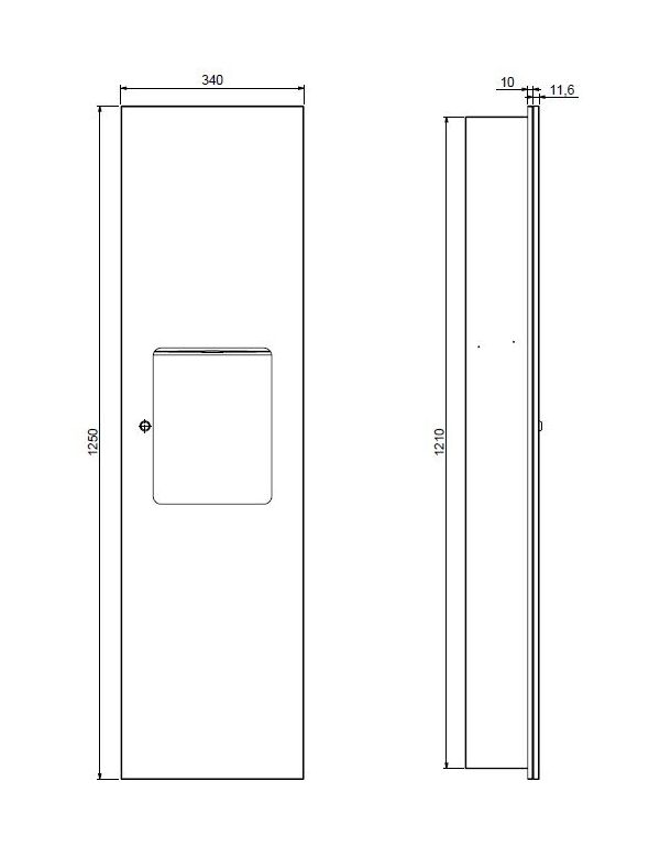 Vestavěná souprava Faneco HIT; Zásobník papírových utěrek ZZ 400 listů + skrytý koš 20 l