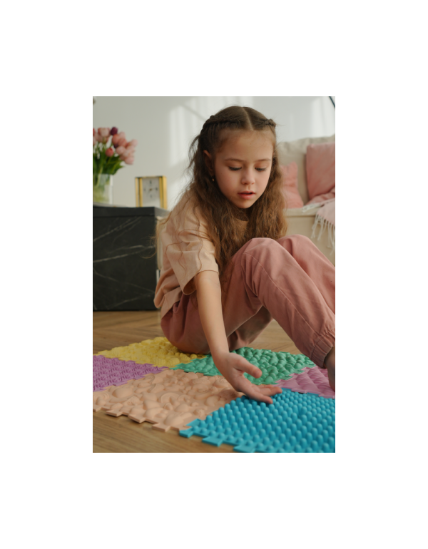 Masážní podložka Puzzle Mix Pastel 6 prvků