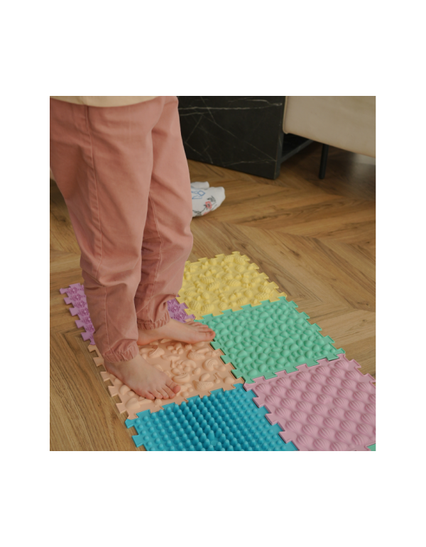 Masážní podložka Puzzle Mix Pastel 6 prvků