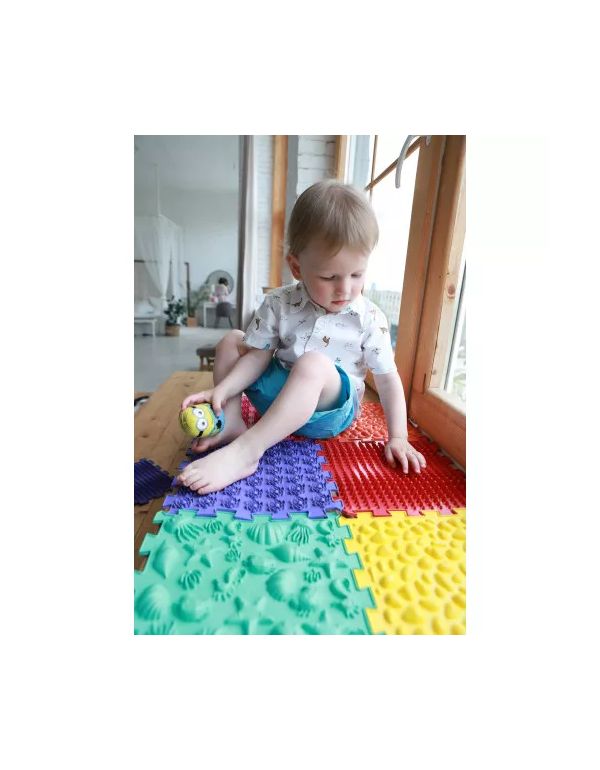 Senzomotorický masážní koberec Puzzle "Mega Mix" 16 prvků