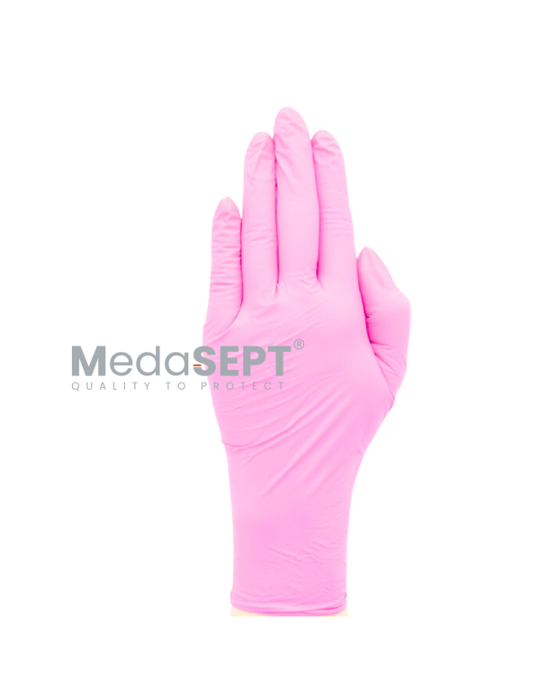 Rukavice medaSEPT® nitrile prefer pink, růžové rukavice